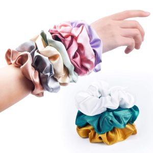 CEELGON Satin Silk Scrunchies for Hair Big Scrunchies Satin Hair Ties Hair Scrunchie 10 Pack (Pastel Color)